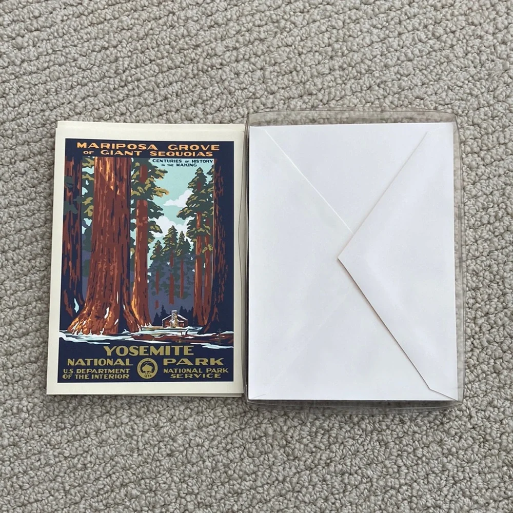 Yosemite National Park Stationery Pack of 8 Mariposa Grove Sequoias Cards NIB